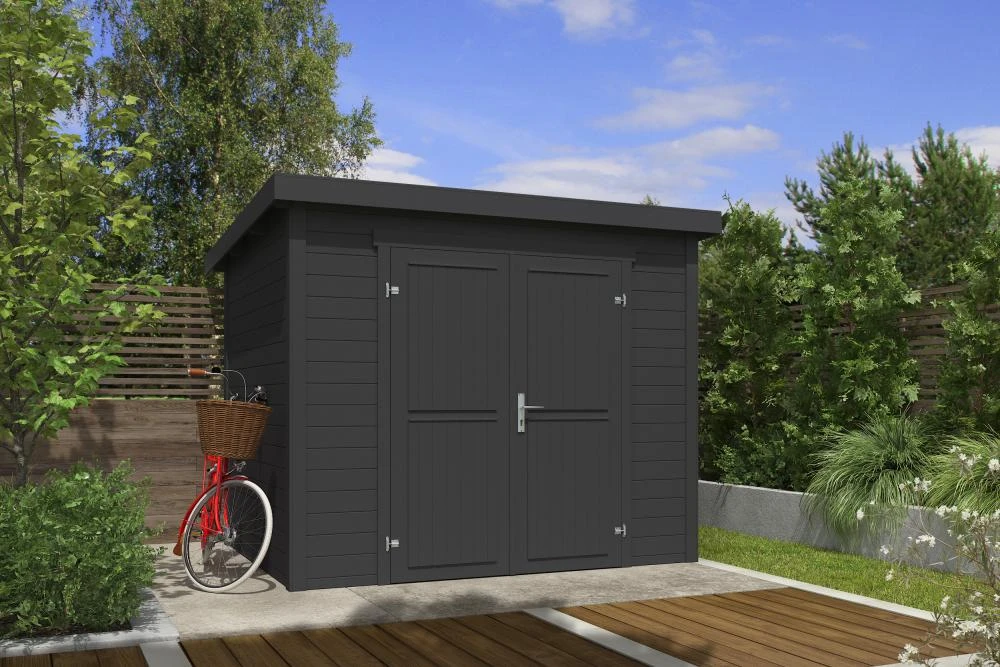 Outdoor Life Blokhut Mila Carbon Grey 250 x 200 cm - Afbeelding 1